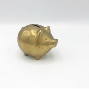 Mini Brass Piggie Bank • Nursey / Shelf Decor